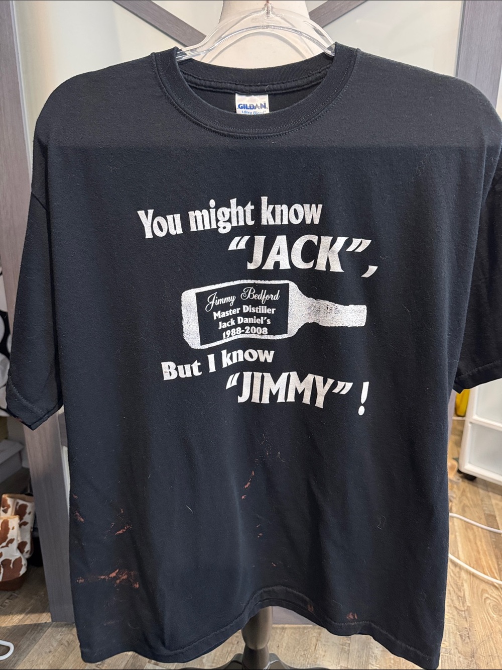 Jack Daniel’s Jimmy Bedford Memorial T Shirt Large Distressed Master Distiller